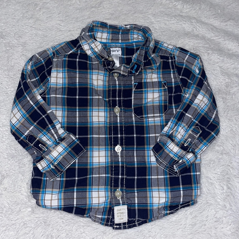 (3 for $10) carters plaid button down top